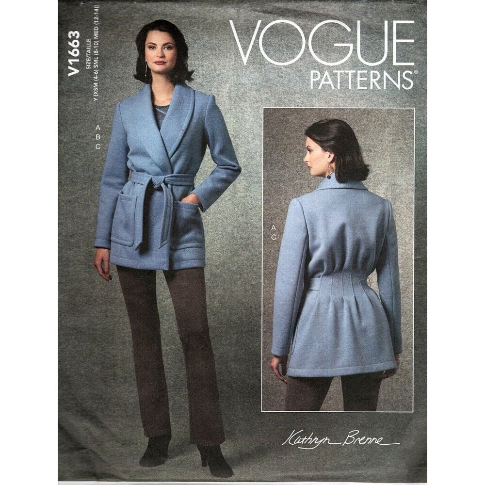 Vogue V1663 Misses XS to M Kathryn Brenne Jacket, Top and Pants Sewing Pattern